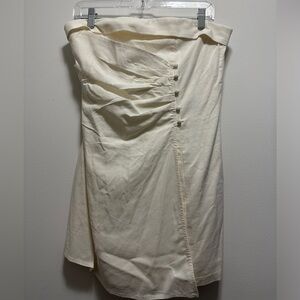 Pepper Mayo strapless white mini dress